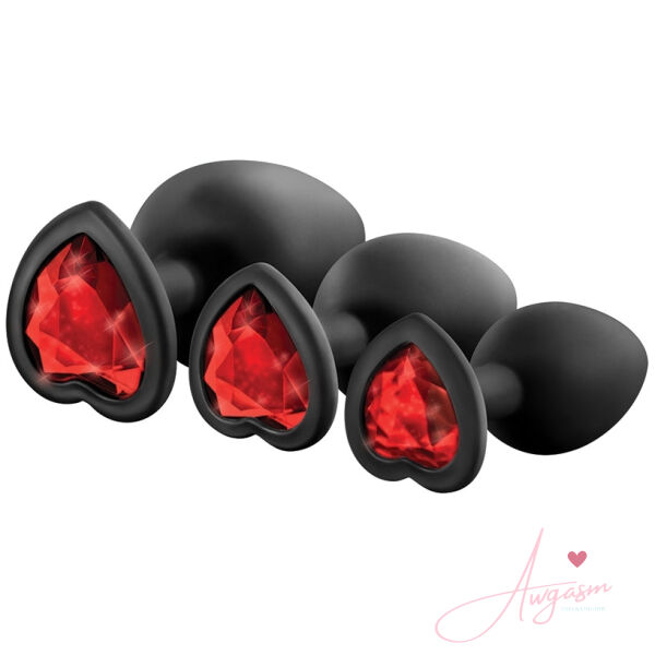 Luxe Bling Plugs Training Kit-Black With Red Gems - Image 3