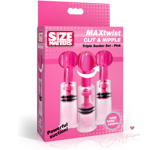 MAXtwist Clit & Nipple Triple Sucker Set - Pink - Image 6