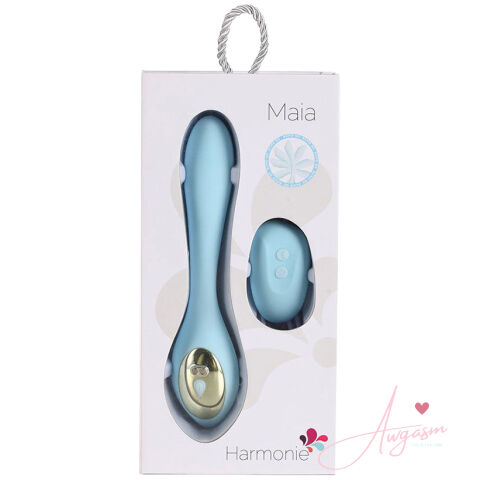 Maia Harmonie Remote Control Bendable Couples Vibrator-Blue 8.5"