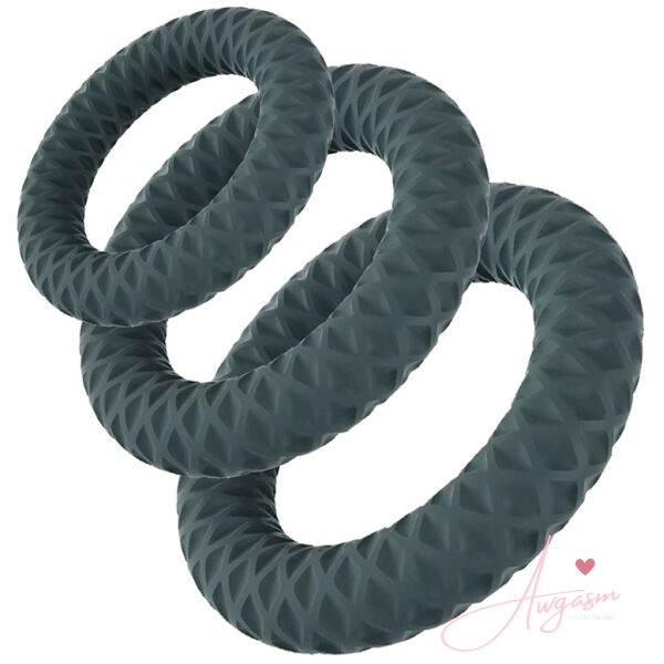 Maia Onyx Silicone Ring Set of 3 - Image 2