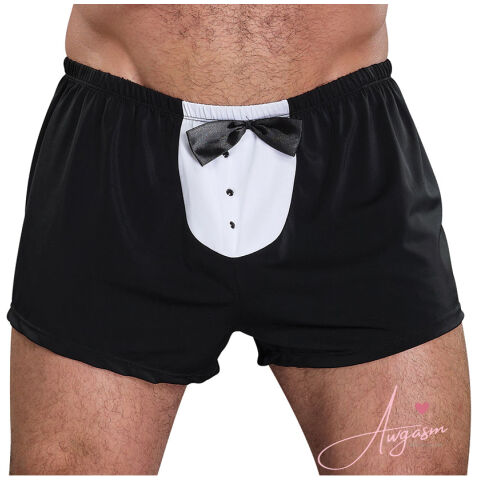 Male Power Novelty Tuxedo Boxer-Black One Size-Boxed