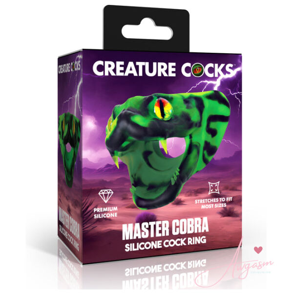 Master Cobra Silicone Cock Ring - Green - Image 5