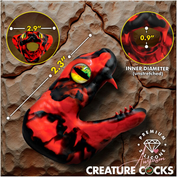 Master Cobra Silicone Cock Ring - Red - Image 3