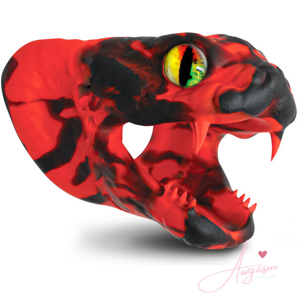 Master Cobra Silicone Cock Ring - Red - Image 4