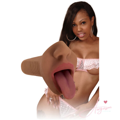 Mistress Mercedes Vibrating Mouth Stroker- Brown