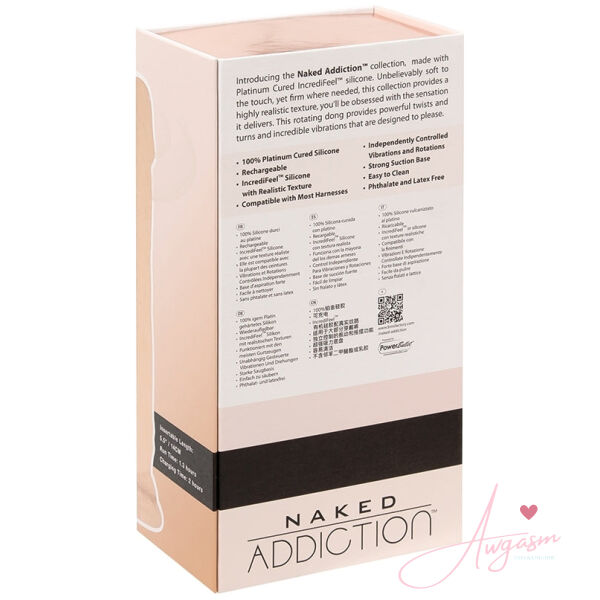 Naked Addiction Rotating & Vibrating Dong-Vanilla 8 - Image 5