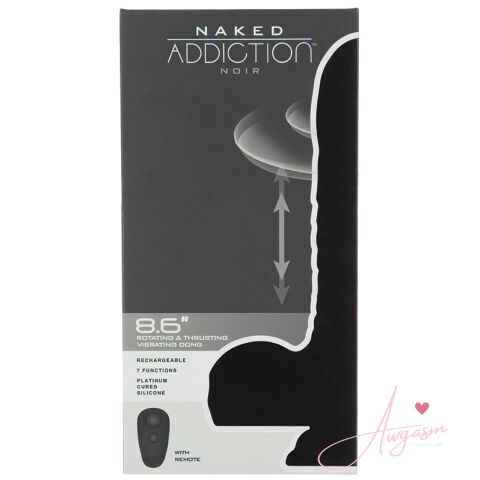 Naked Addiction Silicone Rotating & Thrusting Dildo-Noir 8.6