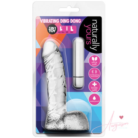 Naturally Yours Vibrating Ding Dong-Clear 6.5