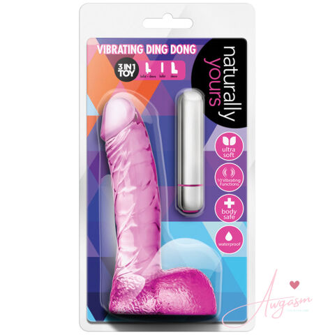Naturally Yours Vibrating Ding Dong-Pink 6.5