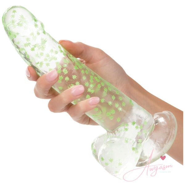 Naughty Bits I Leaf Dick Glow in The Dark Weed Leaf Dildo - Image 3