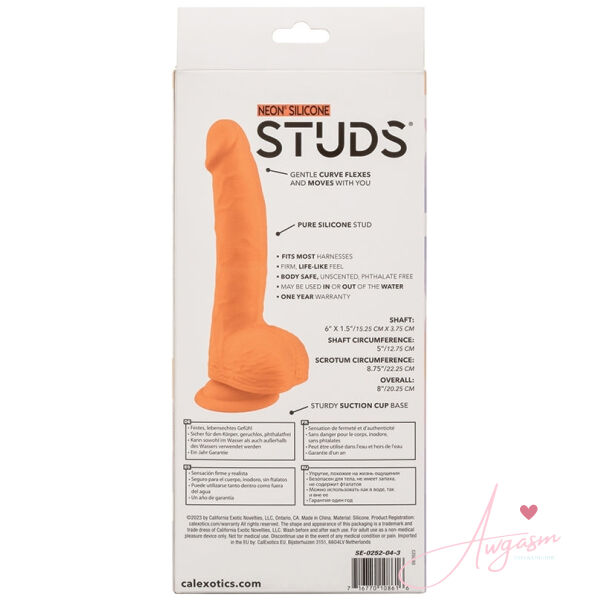 Neon Silicone Studs-Orange 6 - Image 4