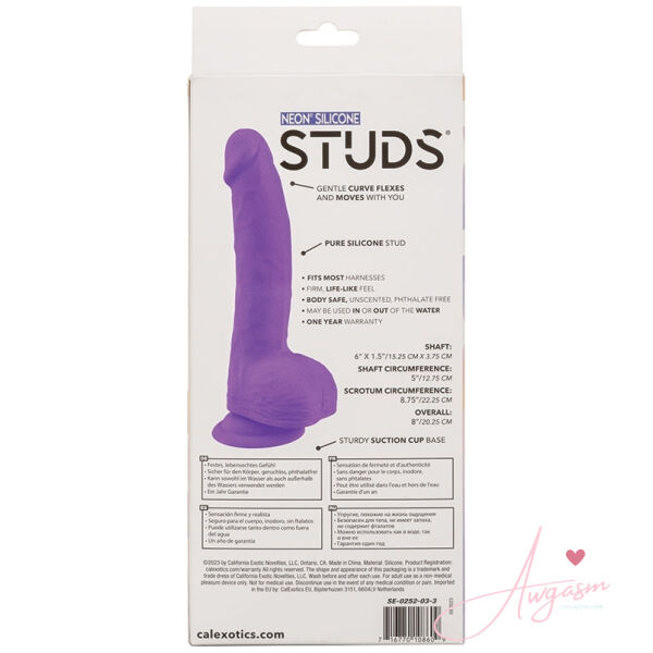 Neon Silicone Studs-Purple 6 - Image 4