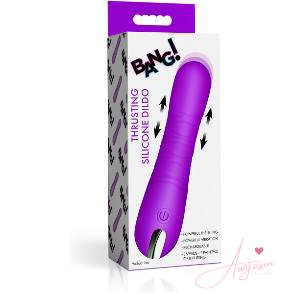 New Thrusting Silicone Dildo - Purple - Image 5