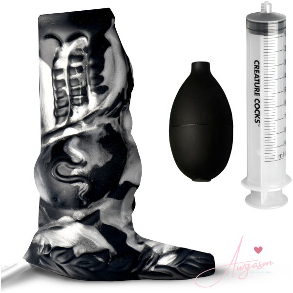 Night Prowler Squirting Silicone Penis Enhancer - Silver - Image 7