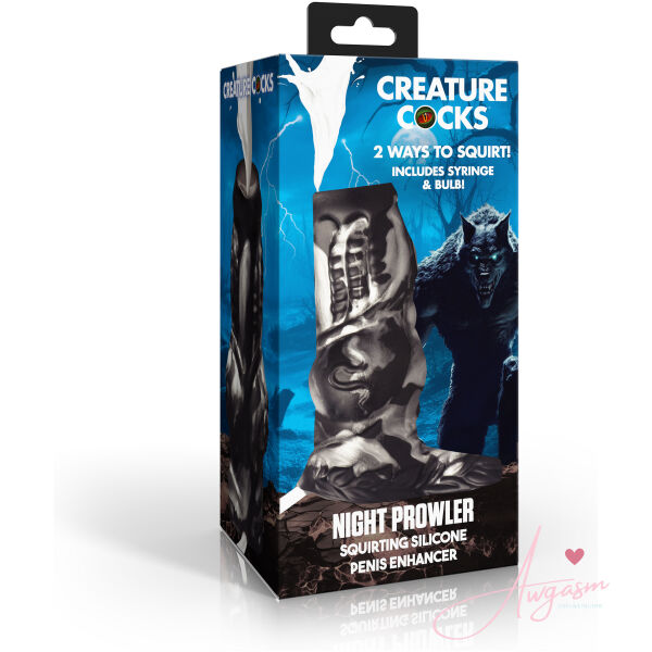 Night Prowler Squirting Silicone Penis Enhancer - Silver - Image 8