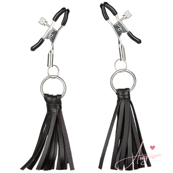 Nipple Play Playful Tassels Nipple Clamps-Black - Image 3