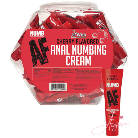 Numb AF Anal Numbing Cream-Cherry 10ml Fishbowl of 65pcs