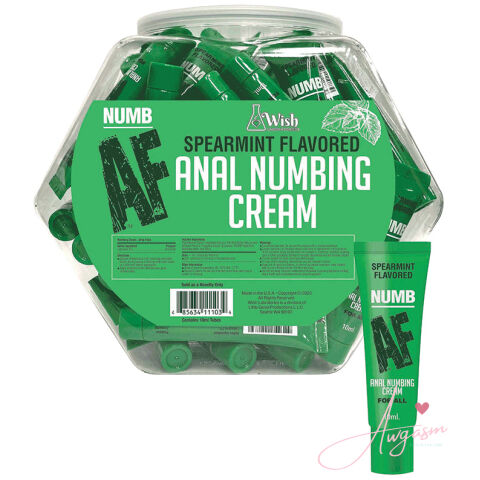 Numb AF Anal Numbing Cream-Mint 10ml Fishbowl of 65pcs
