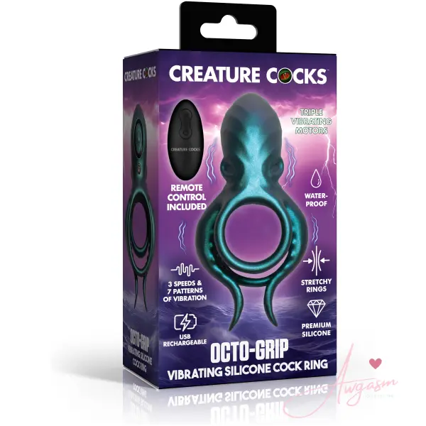 Octo Grip Vibrating Silicone Cock Ring - Image 6
