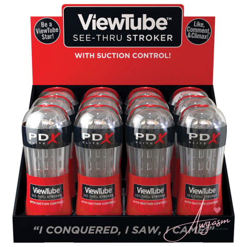 PDX Elite ViewTube Stroker Display (12 Pcs)-Clear