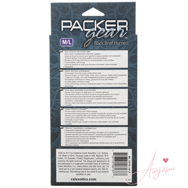 Packer Gear Brief Harness-Black M/L - Image 3