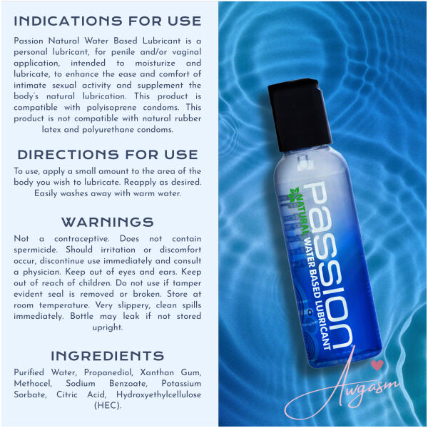 Passion Natural Water-Based Lubricant - 2 oz - Image 6