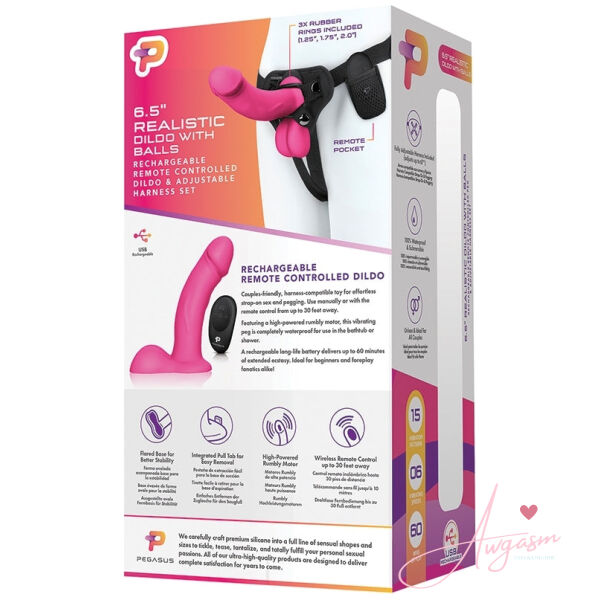 Pegasus Remote Control Realistic Dildo with Balls 6.5 - Image 4