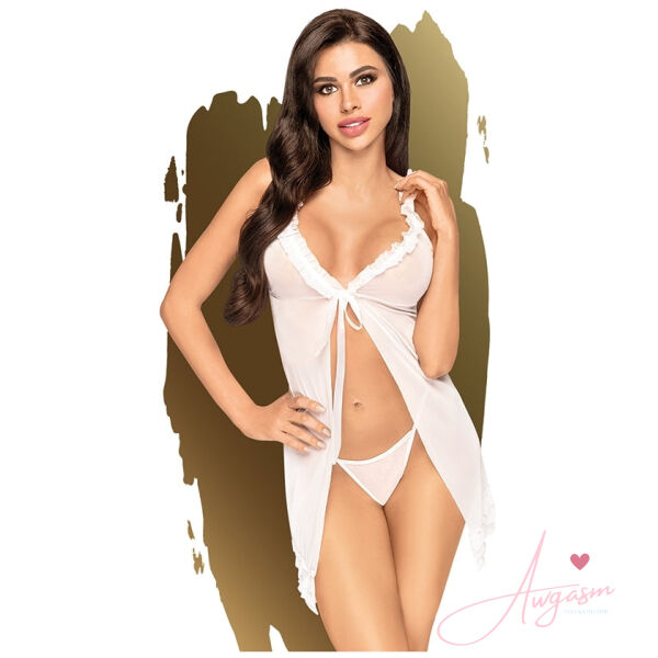 Penthouse After Sunset Ruffle Baby Doll With Thong-White M/L-Boxed - Image 2
