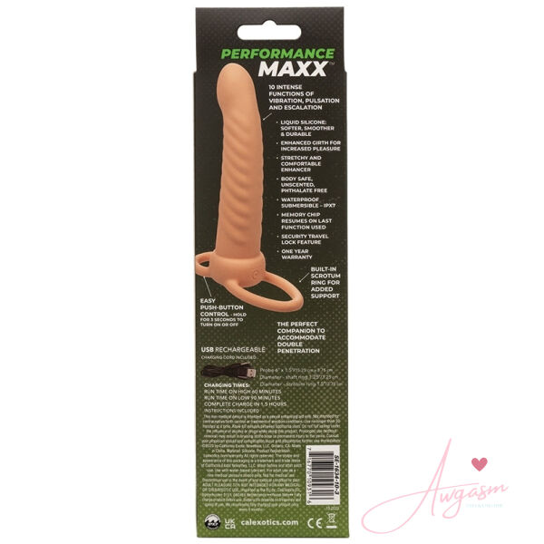 Performance Maxx Rechargeable Ribbed Dual Penetrator-Ivory - Image 4