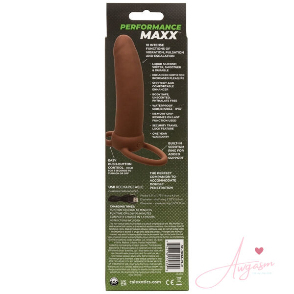 Performance Maxx Rechargeable Thick Dual Penetrator-Brown - Image 4