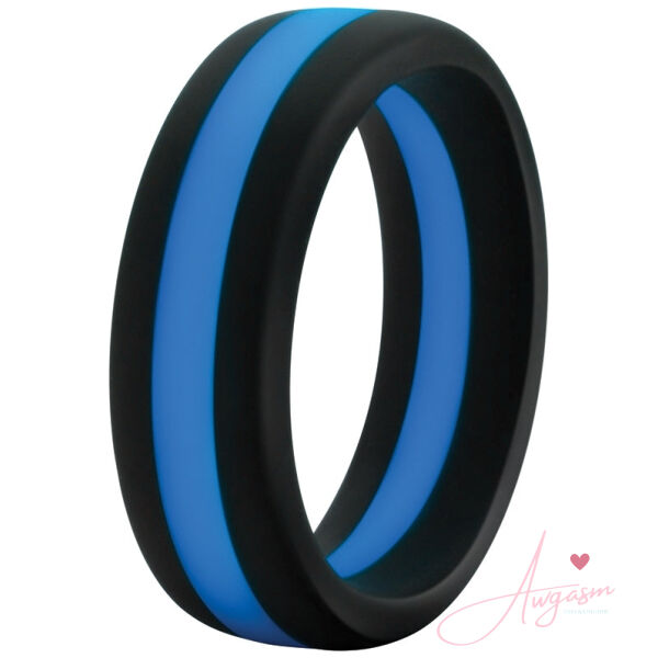 Performance Silicone Go Pro Cock Ring-Black/Indigo - Image 2