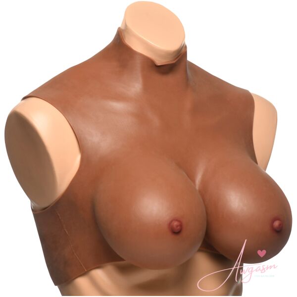 Perky Pair G-Cup Silicone Breasts - Dark - Image 5