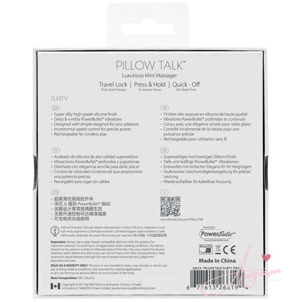 Pillow Talk Flirty Mini Massager-Teal 4.25 - Image 3