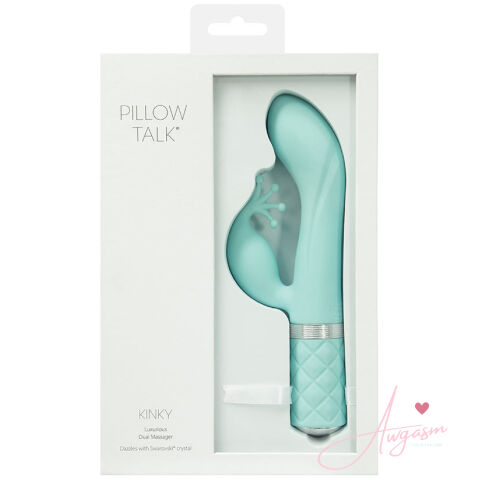 Pillow Talk Kinky Dual Massager-Teal 8.5