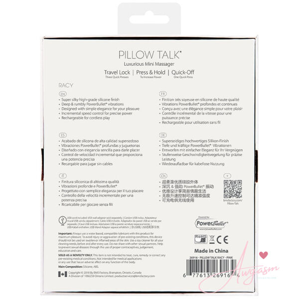 Pillow Talk Racy Mini Massager-Pink 5 - Image 3