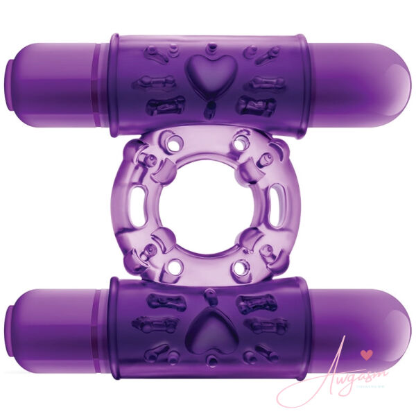 Play With Me Dual Vibrating Cockring-Purple - Image 2