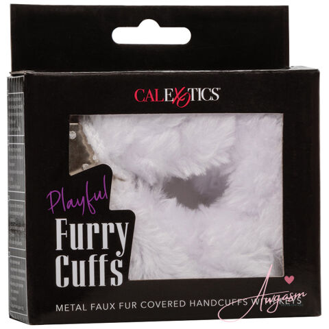 Playful Furry Cuffs-White