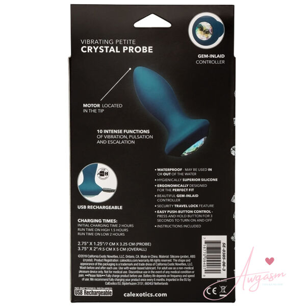 Power Gem Vibrating Petite Crystal Probe-Blue - Image 5