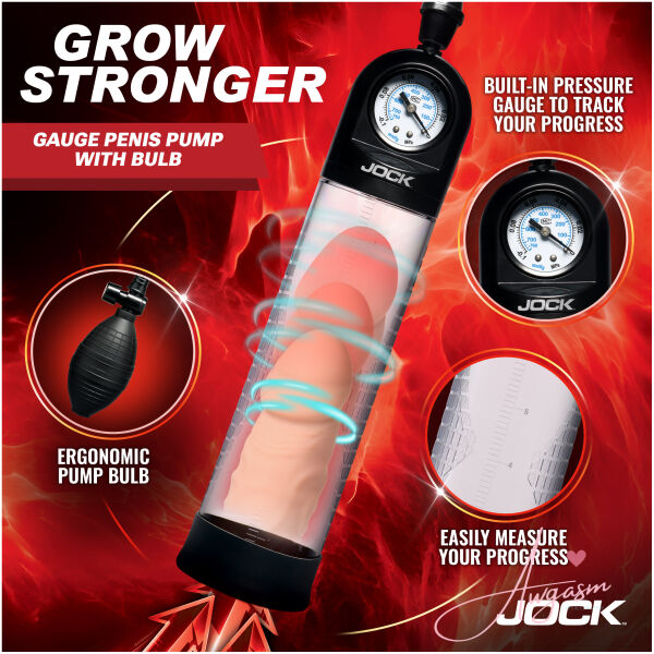 Pump Up Gauge Penis Pump with Bulb - Image 2