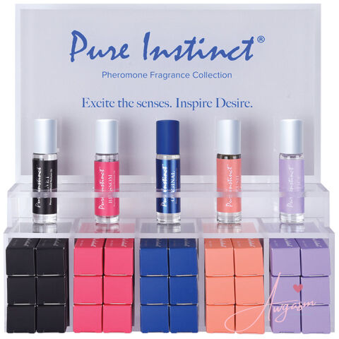 Pure Instinct Signature Collection Pheromone Roll On Display of 30