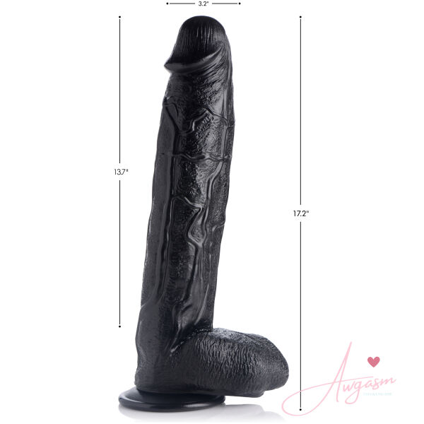 Raging Rhino 17 Inch Veiny Dildo - Black - Image 2