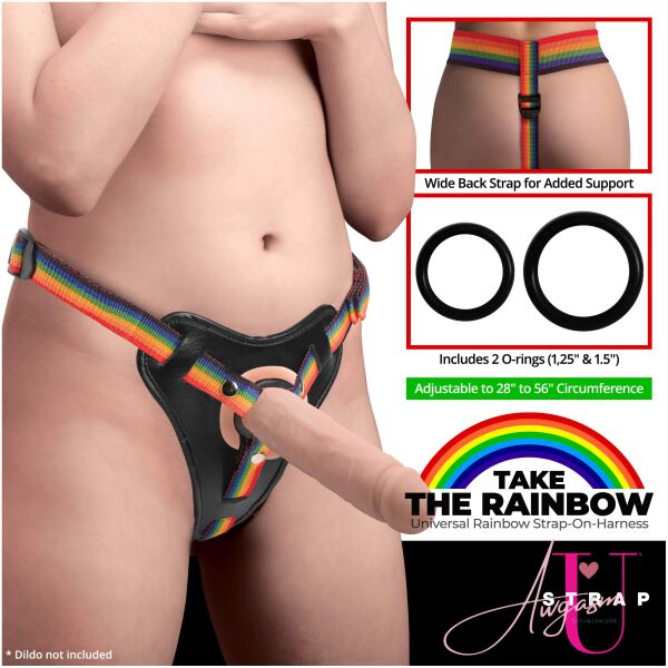 Rainbow Strap On Harness with Silicone O-Rings - Image 2