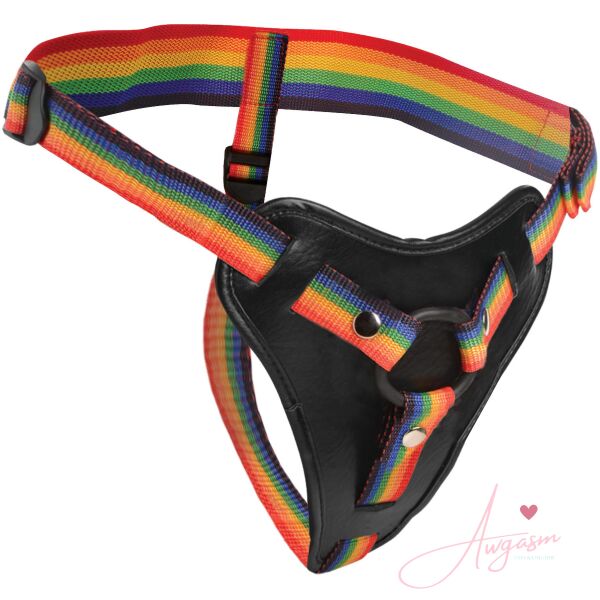 Rainbow Strap On Harness with Silicone O-Rings - Image 6