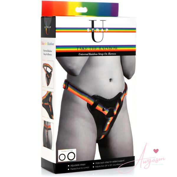Rainbow Strap On Harness with Silicone O-Rings - Image 8