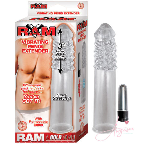 Ram Vibrating Penis Extender-Clear
