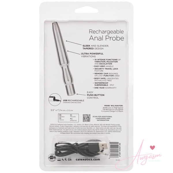 Rechargeable Anal Probe-Silver - Image 4