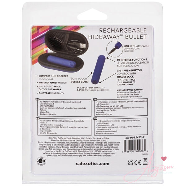 Rechargeable Hideaway Bullet-Blue - Image 4