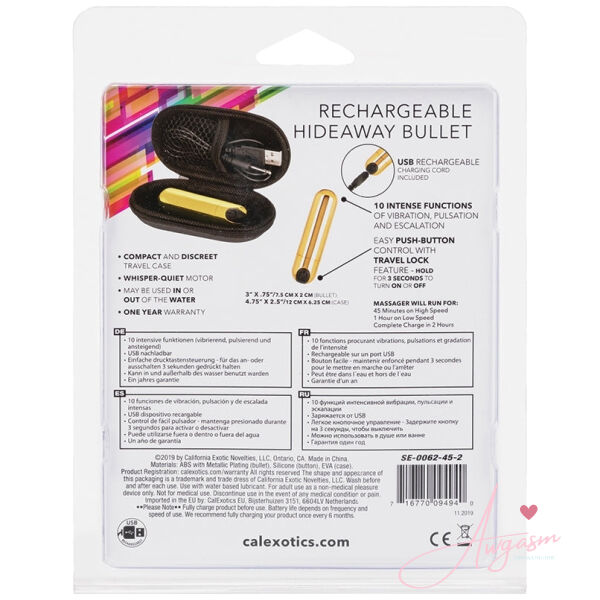 Rechargeable Hideaway Bullet-Gold - Image 4