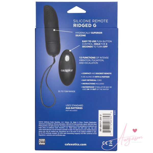 Remote Silicone Ridged G Bullet-Black - Image 4