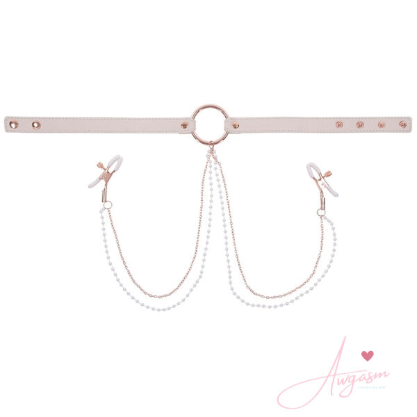 S&M Peaches Ôn CreaMe Collar with Nipple Clamps - Image 2
